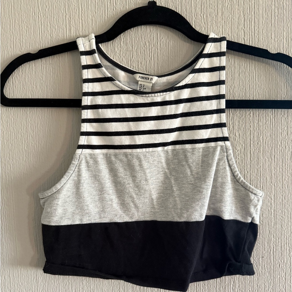 Forever 21 Black and White Striped Top